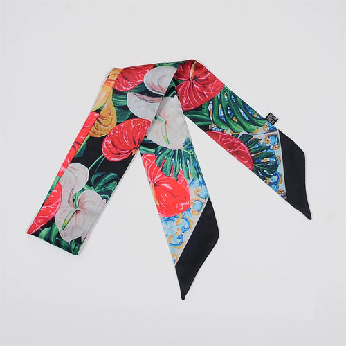 2024 New Luxury Brand Scarf Tarot Women Scarf Bag Hair Skinny Silk