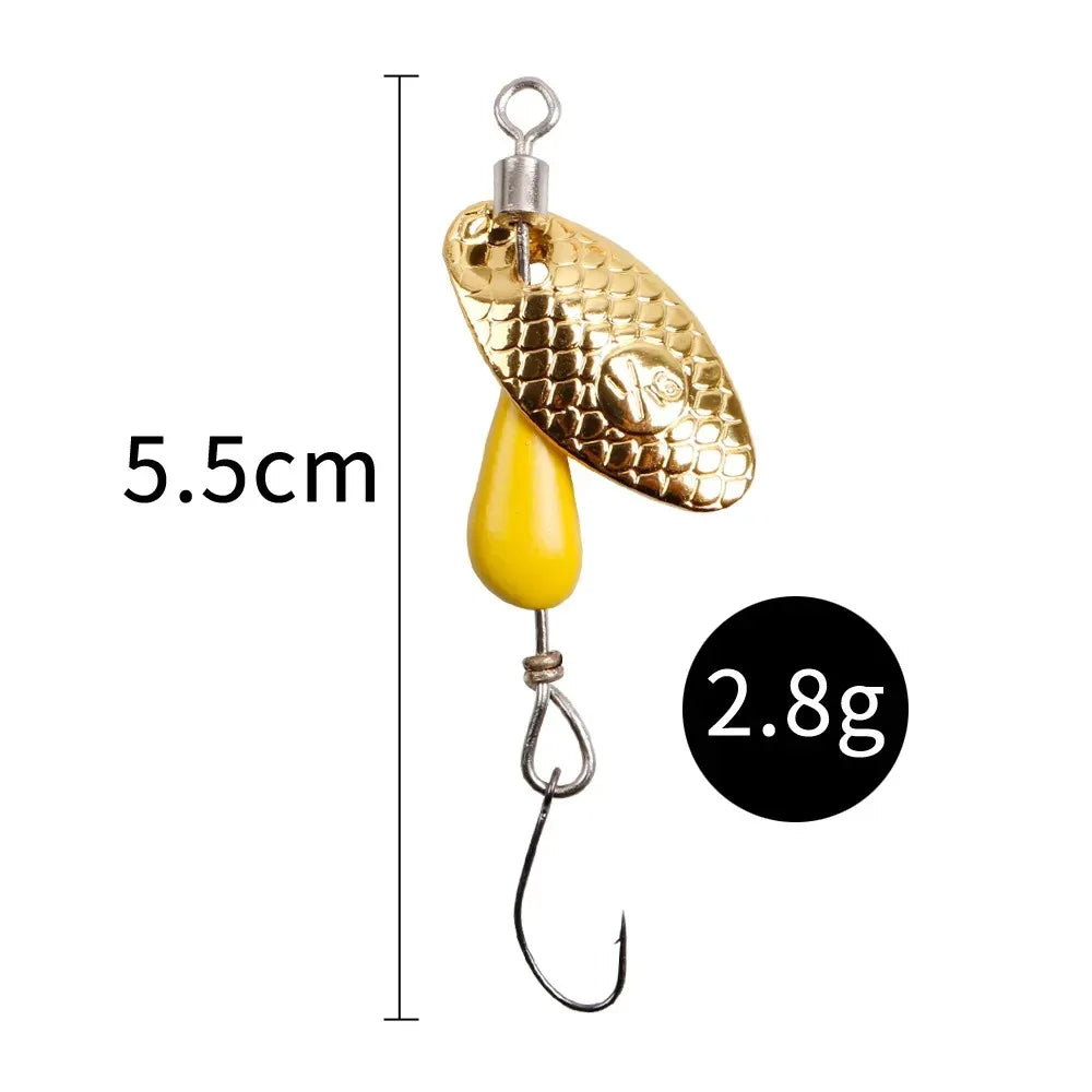 2Pcs Spinner Spoon Metal Bait Fishing Lure 5.5cm/2.8g Sequins Long
