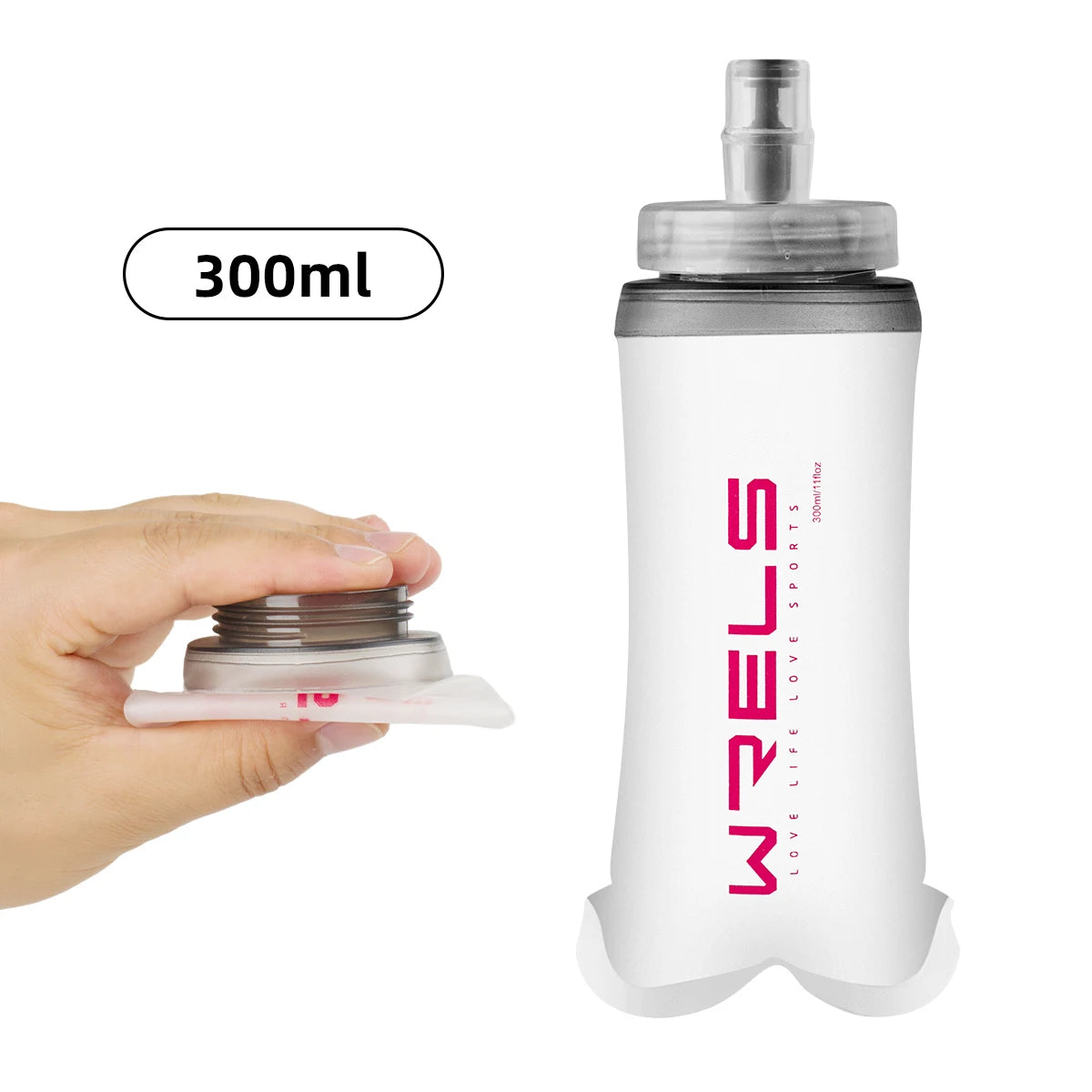 1pc New Large Caliber Soft Water Bottle Collapsible Convenient Sports