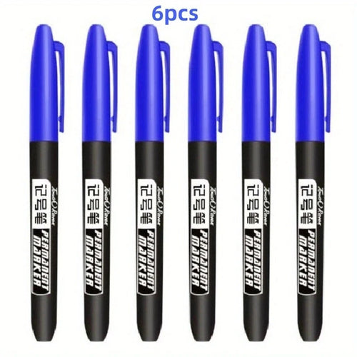 6 Pcs/Set Permanent Art Marker Pen Fine Point Waterproof Ink Thin Nib