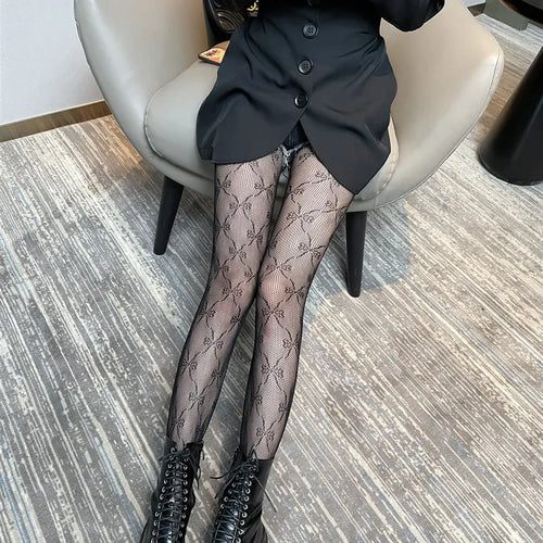 Woman Girls Gothic Cartoon Fishnet Stockings Snake Kuromies Skull