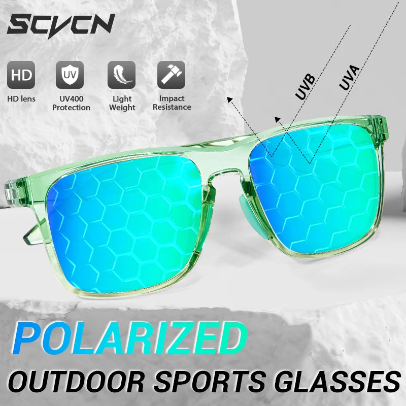 SCVCN New Polarized Sunglasses for Men MTB Cycling Glasses Outdoor