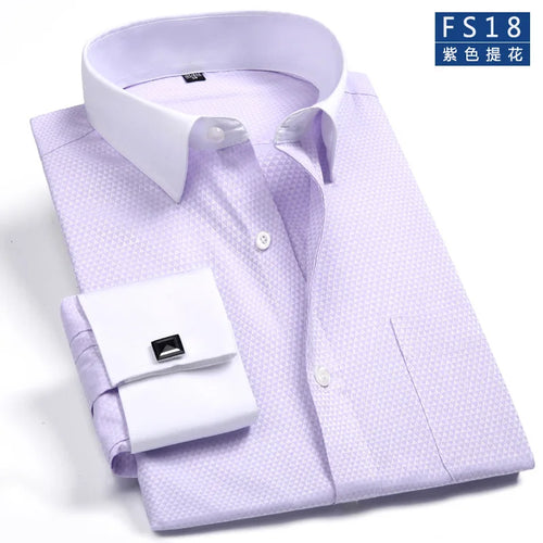 Men's Classic French Cuffs Social Dress Shirt Formal Business