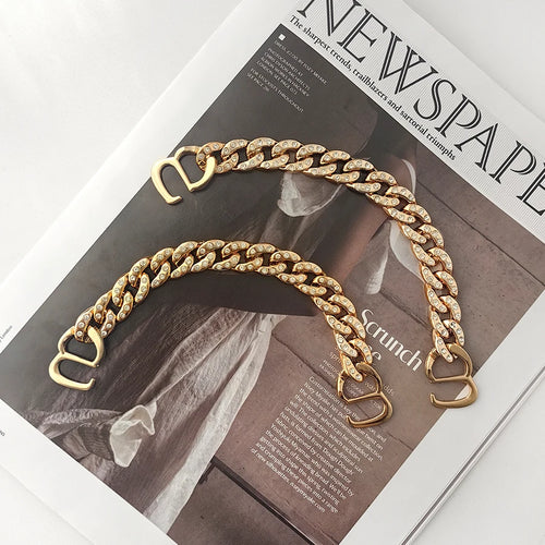 2 Pieces Sparkling Faux Pearl Decoration Chain Suitable For Crocs Bogg