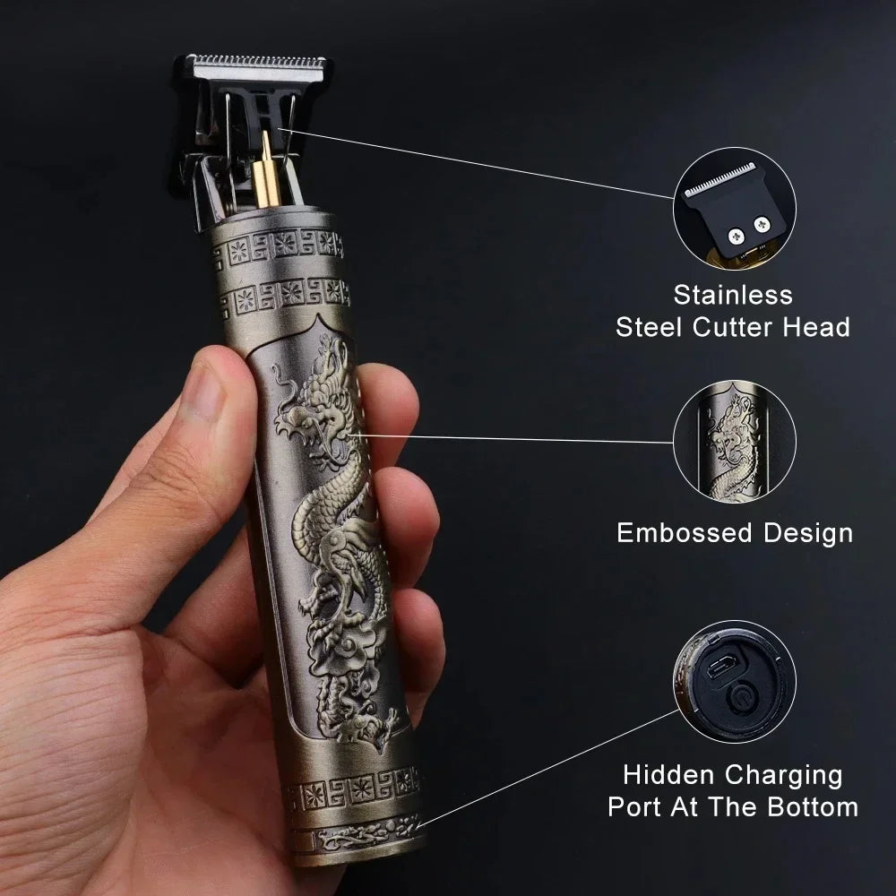 Professional T9 Vintage Electric Rechargeable Hair Clipper Machine