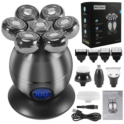 Electric Shaver 7D Floating Cutter Head Base Charging Portable Men