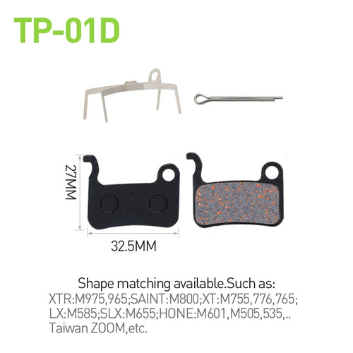 2 Pairs (4 pcs) MTB Bicycle Hydraulic Disc Brake Pads For SHIMANO SRAM