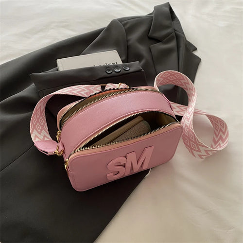Fashion Letters Shoulder Bags for Women Leopard Print Small Square Bag