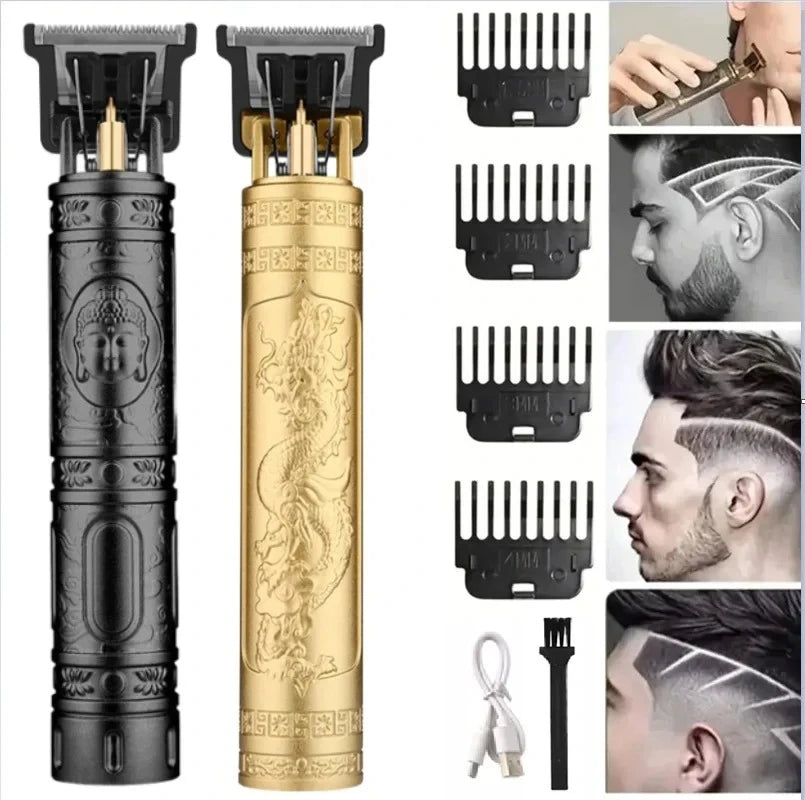 Professional T9 Vintage Electric Rechargeable Hair Clipper Machine