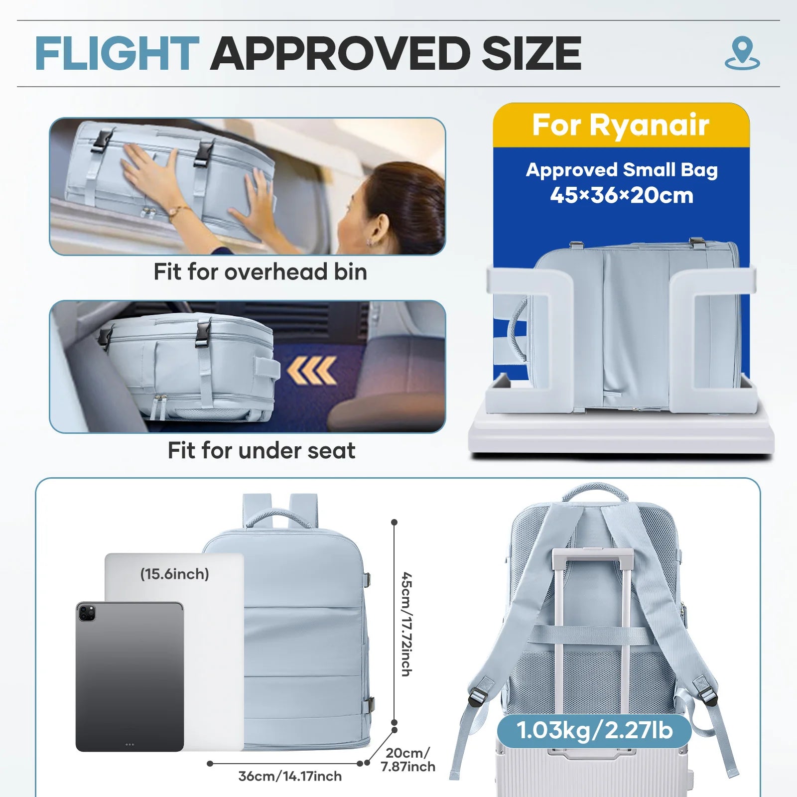Easyjet Cabin Bag 45x36x20 Backpack Cabin Men Laptop Backpack Under