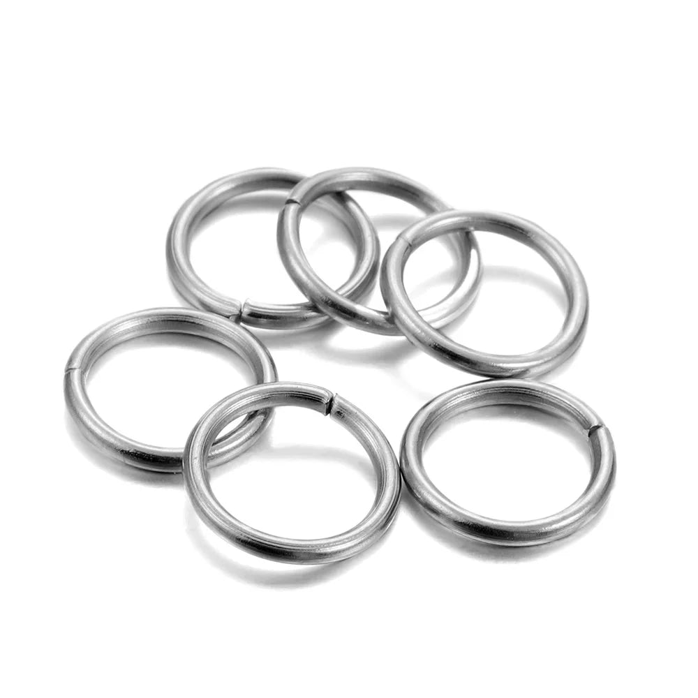 30-200Pcs 3-25mm Stainless Steel Split Ring Open Single Loops Jump