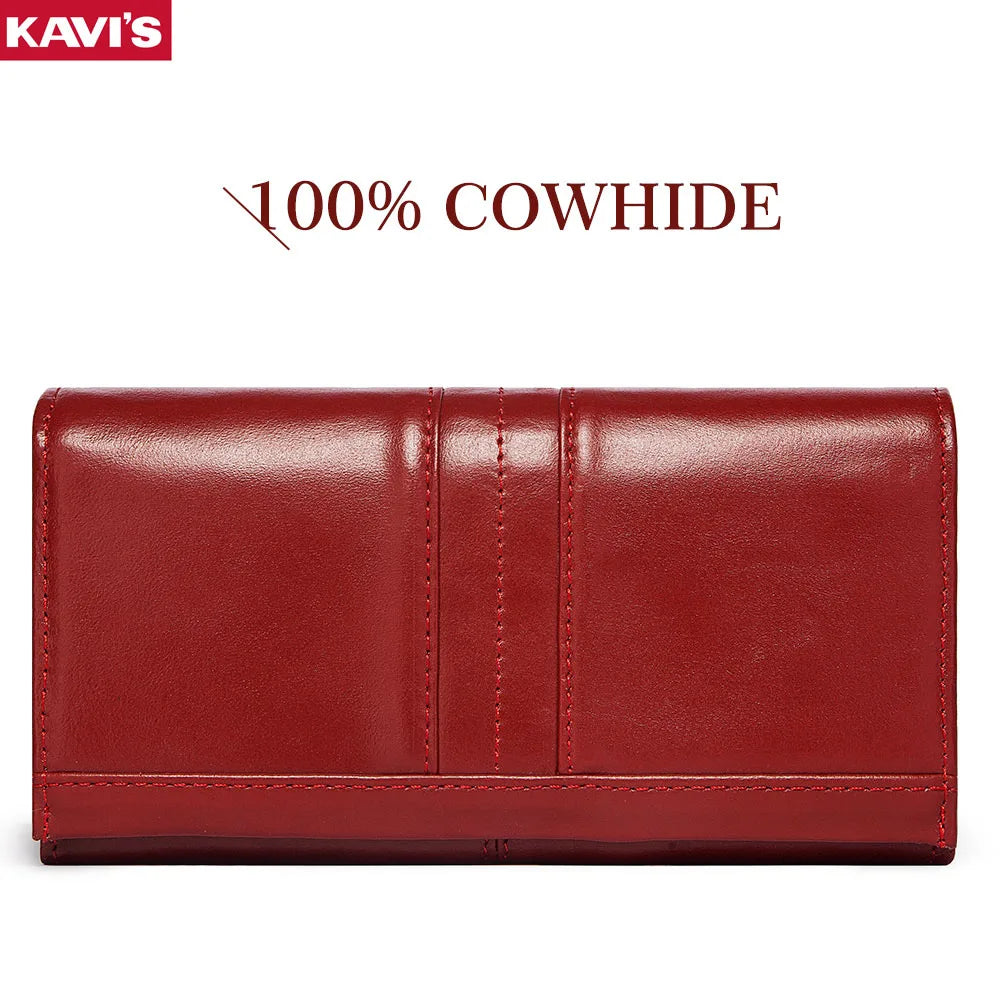 Women's Clutch Bag Genuine Leather Wallets Fashion Female Cell Phone
