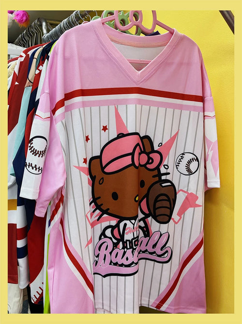 2025 MINISO New Sanrio HelloKitty Sportswear Women's V-neck Loose