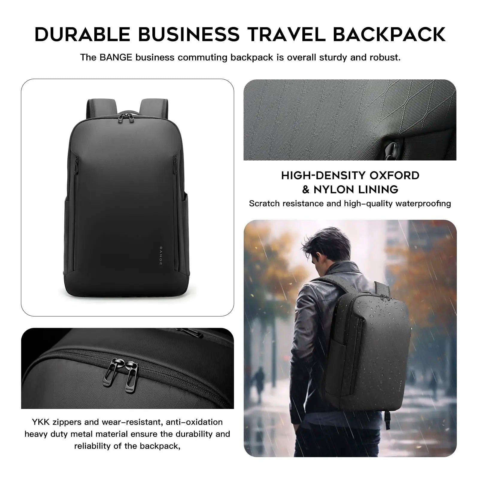 BANGE New Casual Multi-Pockets Big Capacity Daily 15.6inch Laptop