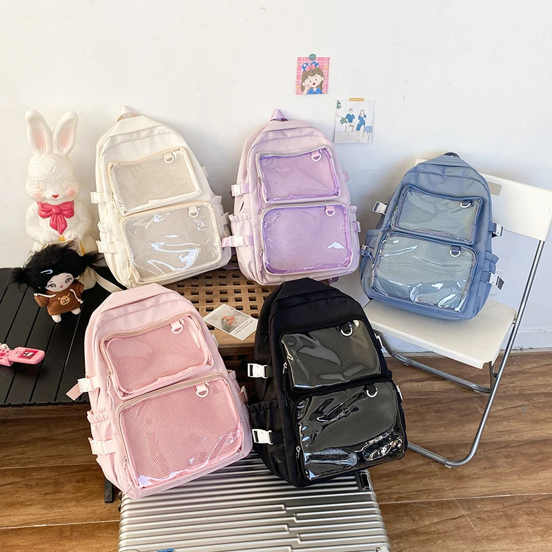 Japanese Style Transparent Ita Bag for Girls Comic Cons Large Capacity