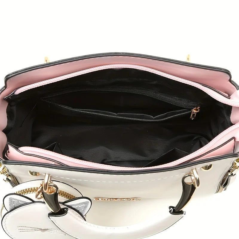 Fashion Handbag for Women Ladies Top Handle Satchel Shoulder Bags Cat