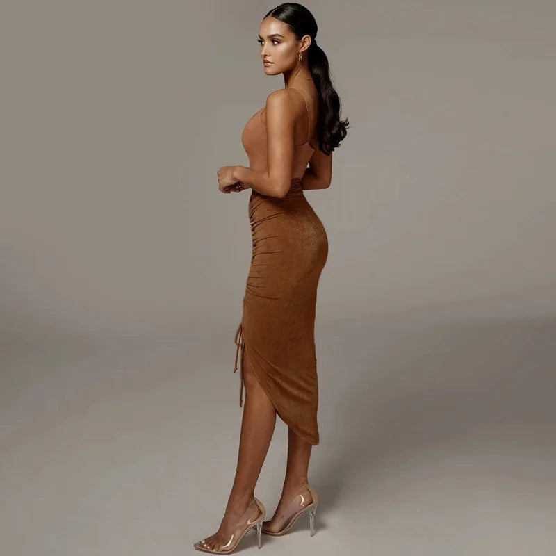 Women New Asymmetrical Shirring Skirt High Waist Pleated Fashion