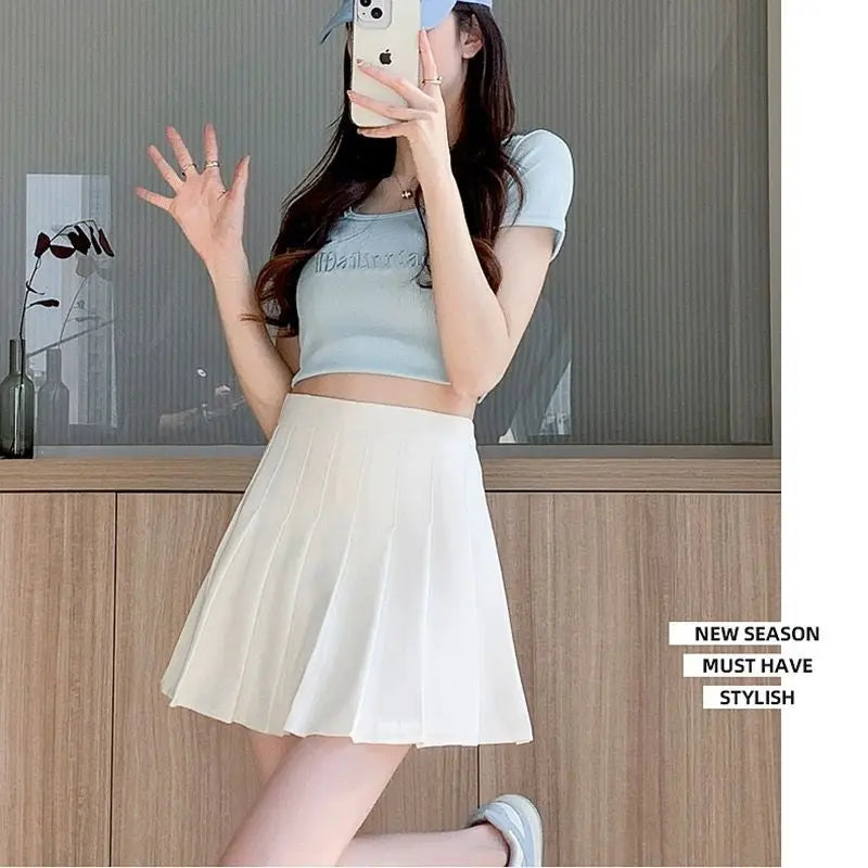 New pleated skirt for 2025 Womens Mini Skirts Japanese School High