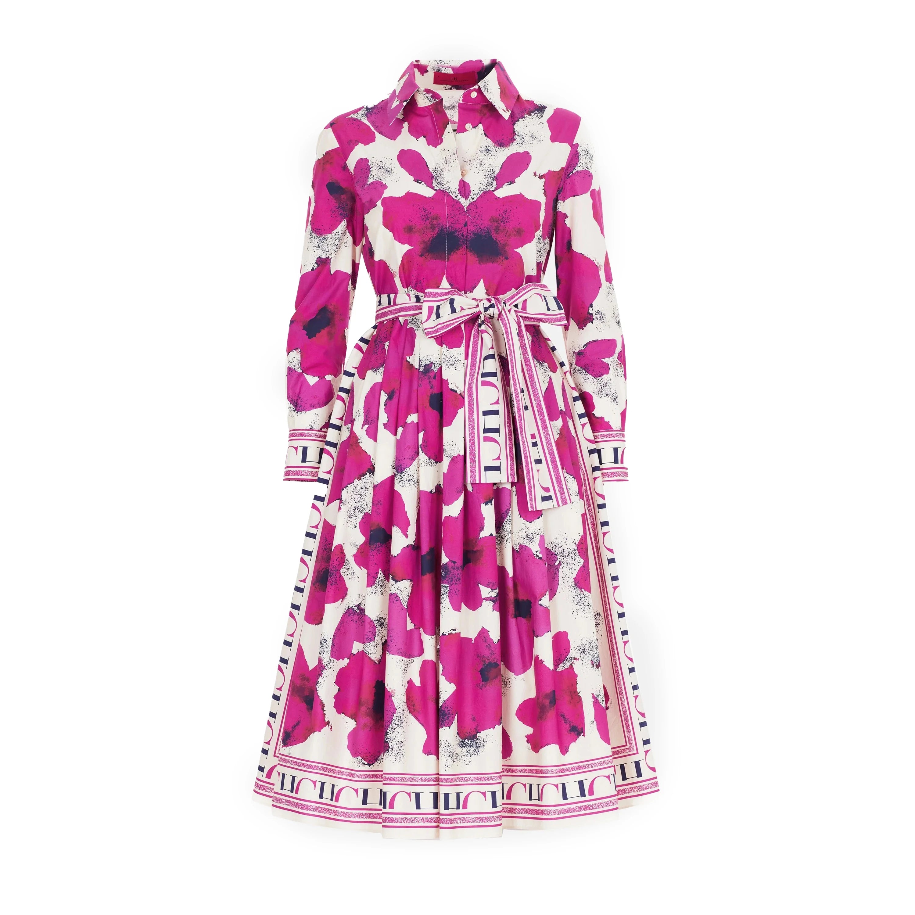 CHCH Women's Dress New Long sleeved Shirt Long Skirt Flower Print