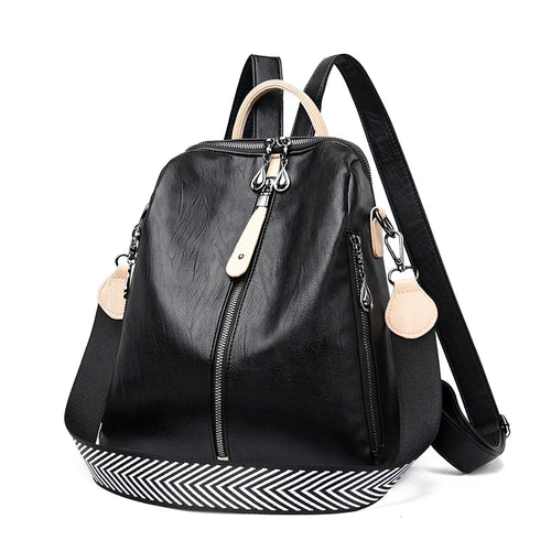 Fashion Backpack Female Soft leather Rucksack Women Shoulder Bag