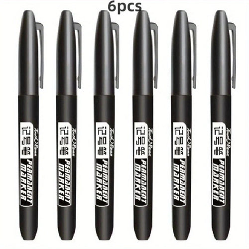 6 Pcs/Set Permanent Art Marker Pen Fine Point Waterproof Ink Thin Nib