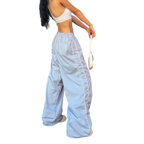 Y2K women vintage Baggy Cargo Pants for Women Drawstring Elastic Low