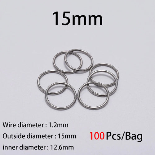30-200Pcs 3-25mm Stainless Steel Split Ring Open Single Loops Jump