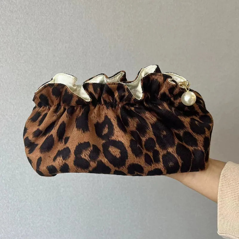 Fashion Women Pearl Zipper Makeup Bag Large Capacity Toiletry Travel