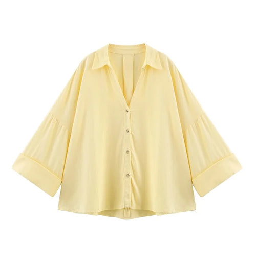 MUJER Women's Shirts Striped Oversize Shirts for Women Wide Sleeve