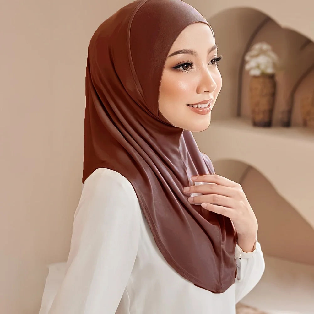 New Instant Ready to Wear Hijab Muslim Women Stretchy Sports Jersey