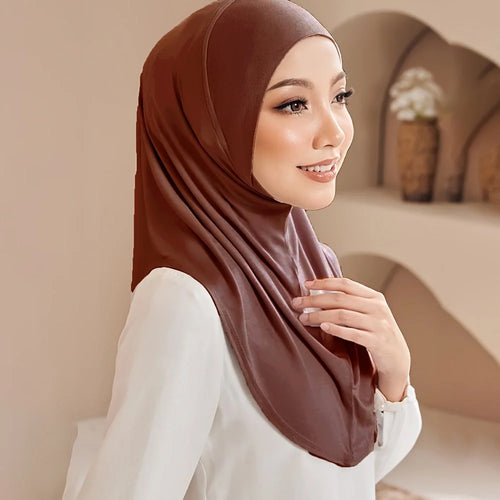 New Instant Ready to Wear Hijab Muslim Women Stretchy Sports Jersey