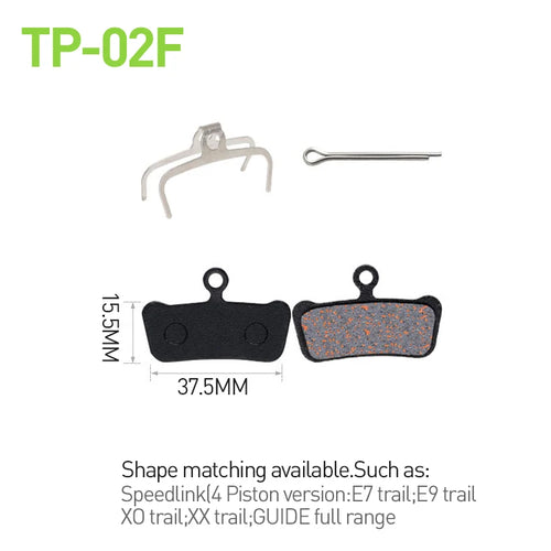 2 Pairs (4 pcs) MTB Bicycle Hydraulic Disc Brake Pads For SHIMANO SRAM