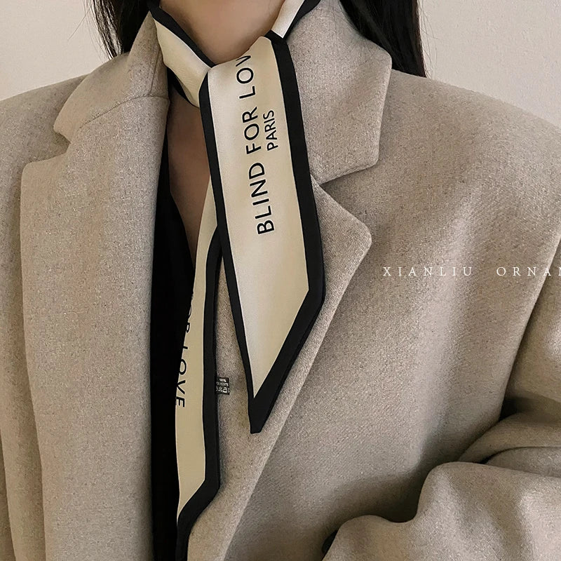 2024 New Luxury Brand Scarf Tarot Women Scarf Bag Hair Skinny Silk