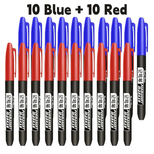 6 PCS Permanent Marker Pen Manga Drawing Markers Black Blue Red