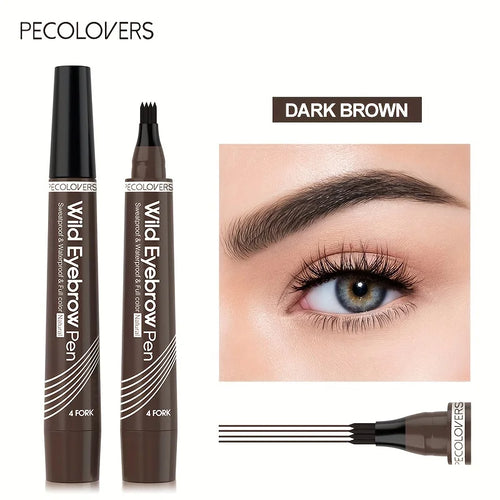 6 Colors 1pc Eyebrow Pen Waterproof 4 Split Tip Eyebrows Pen Eyebrow