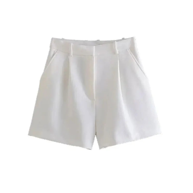 Mooyufon Women Fashion Side Pockets Front Darts Bermuda Shorts Vintage