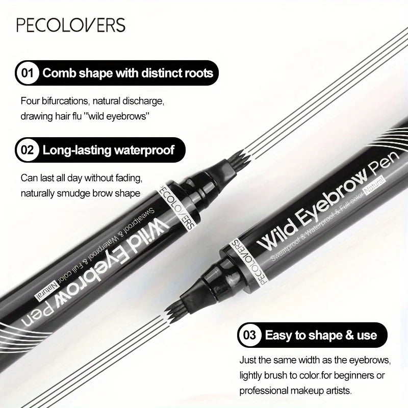 6 Colors 1pc Eyebrow Pen Waterproof 4 Split Tip Eyebrows Pen Eyebrow