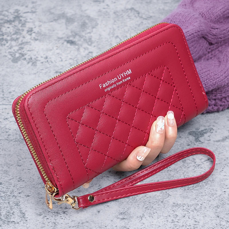 2024 new ladies purse long Joker zipper clutch bag embroidered fashion