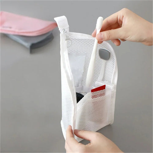 Women EVA mesh Cosmetic Bag Travel Storage Makeup Bag Organizer Female