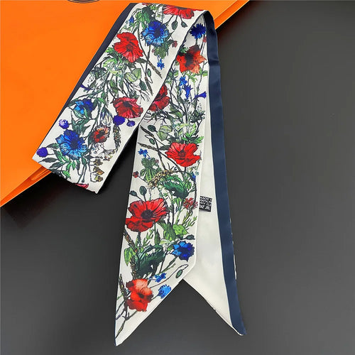 2024 New Luxury Brand Scarf Tarot Women Scarf Bag Hair Skinny Silk