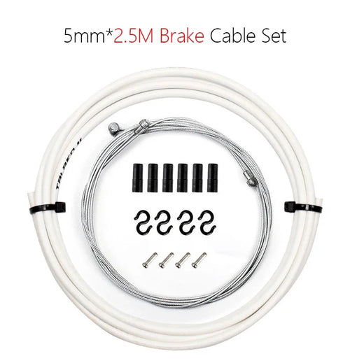 2m/2.5m Bike Brake & Shift Cable Kit 4mm/5mm Mountain Road Bike