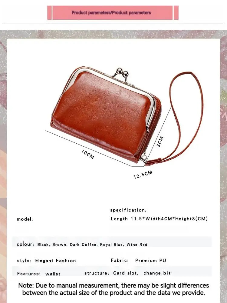 Vintage Women Card Holder Wallet Small Clutch Bag with Lanyard Large