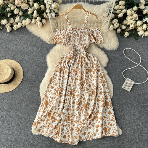 YuooMuoo Romantic Floral Print Long Summer Dress Women Fashion Off