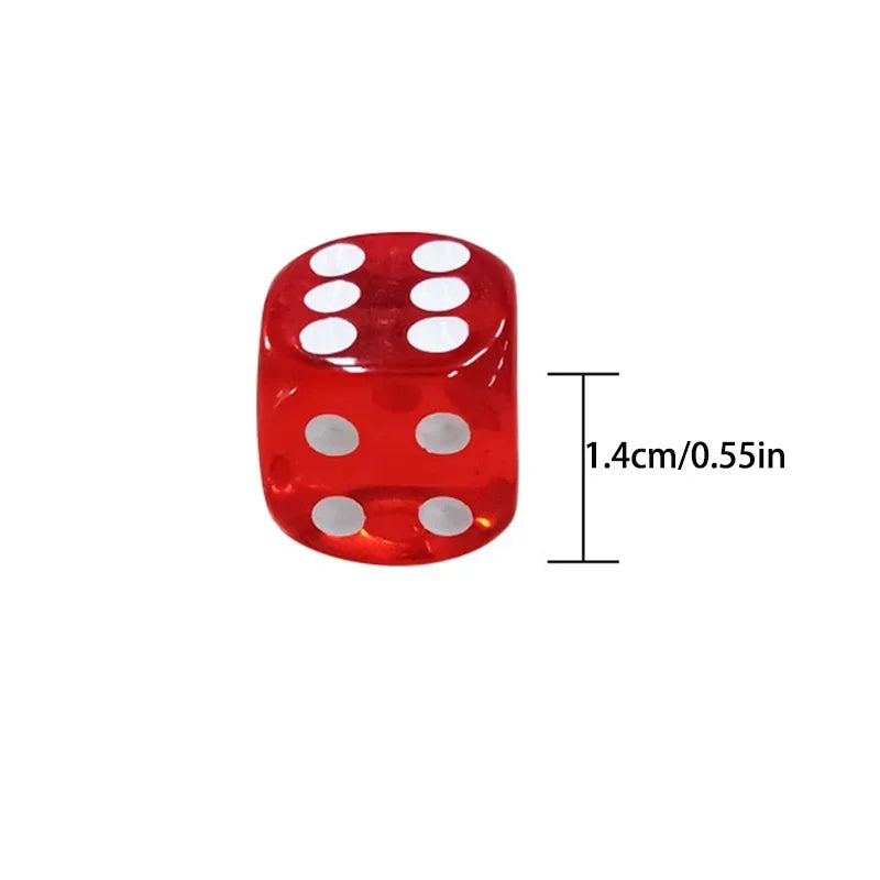 50PCS 14mm Colorful Transparent Dice Set - Rounded Edge Board Game