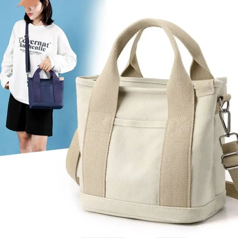 Women's Fashion Handbag Lady Portable Thickened Canvas Handbag Simple