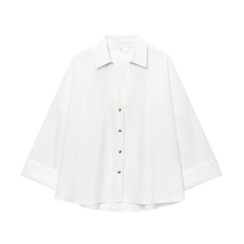 2025  AZRAF Women Summer Fashion New Blended Wide Sleeve Shirt Unique