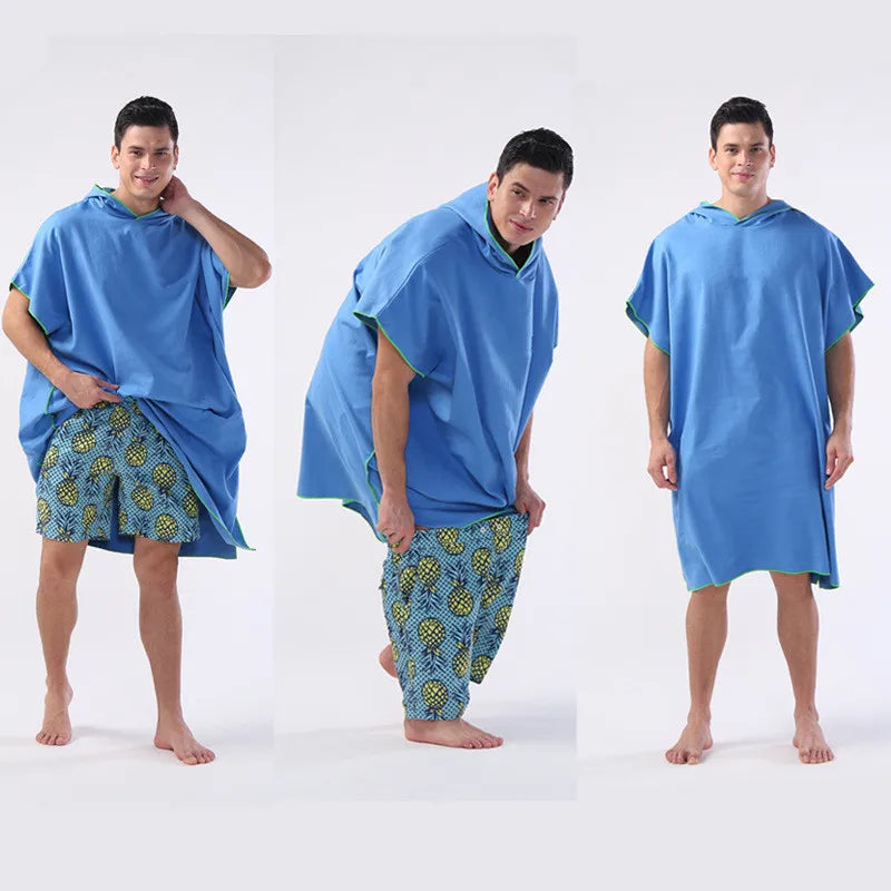 Microfiber Hooded Towel Men Women for Swim Beach Travel Quick Dry