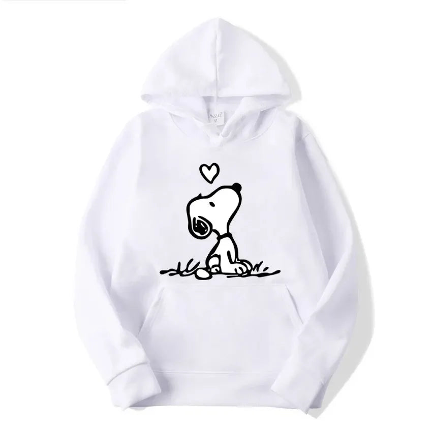 American Cartoon Comics Snoopy Hoodie Women Man Pullover Tops Spring