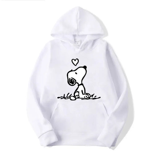 American Cartoon Comics Snoopy Hoodie Women Man Pullover Tops Spring