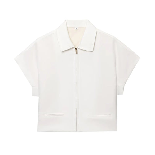 HipSeam Women Lapel Collar Short Jacket Women's Cropped Short Collared